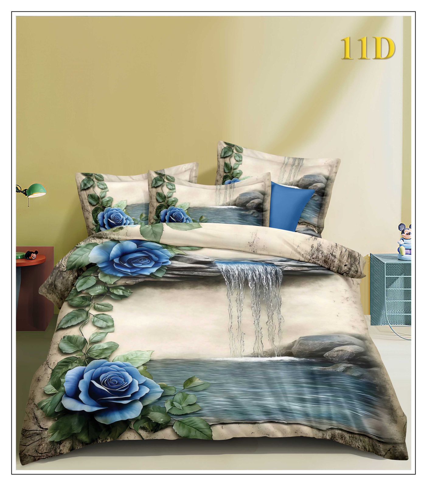 Blue Floral Bedding Set